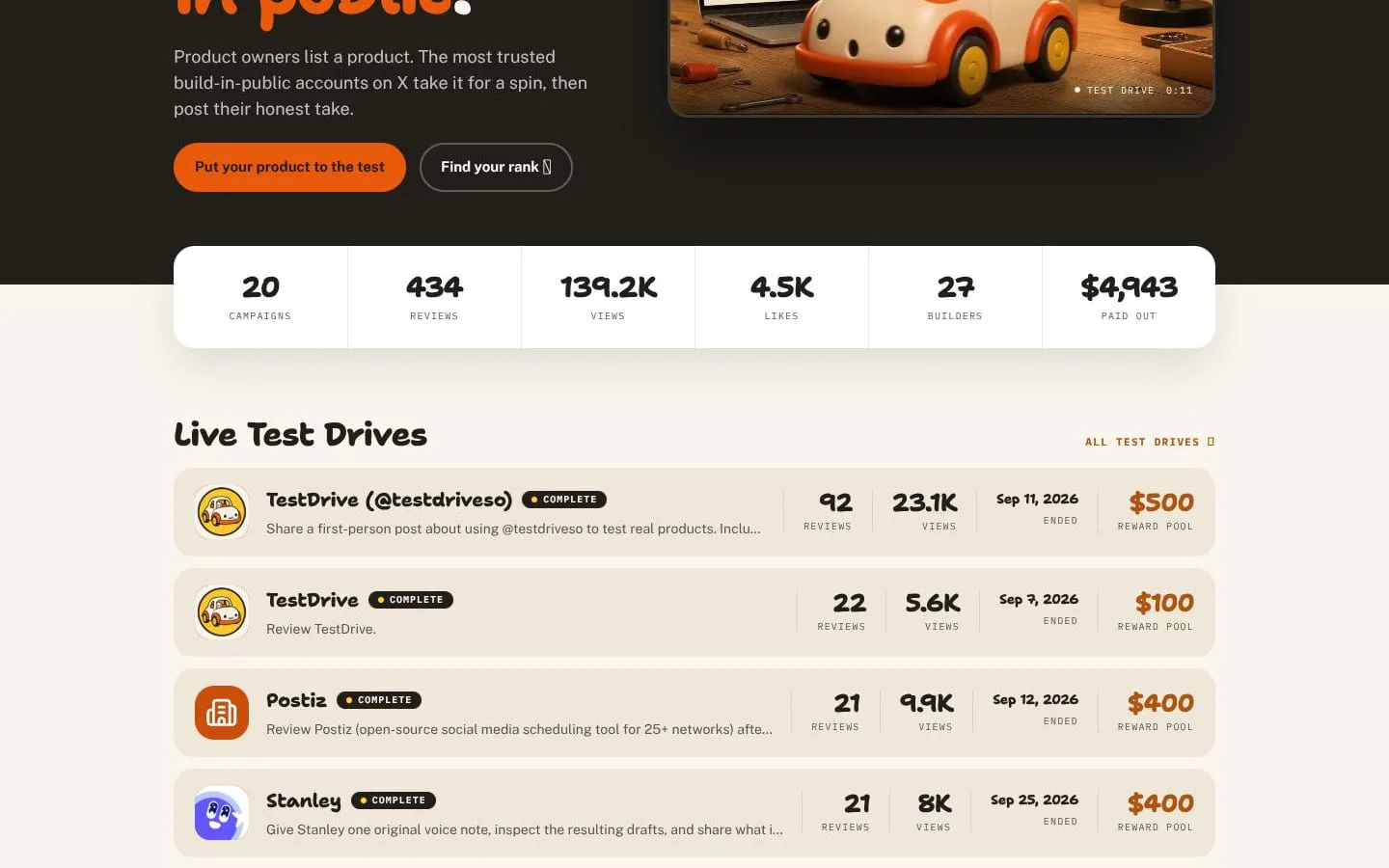 Test Drive screenshot