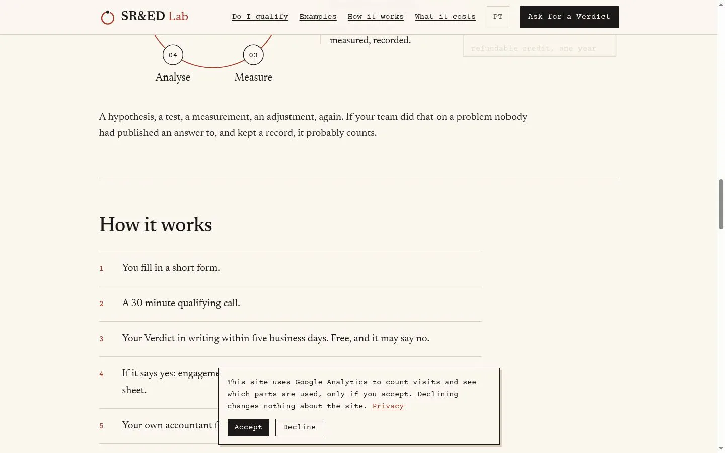 SR&ED Lab screenshot