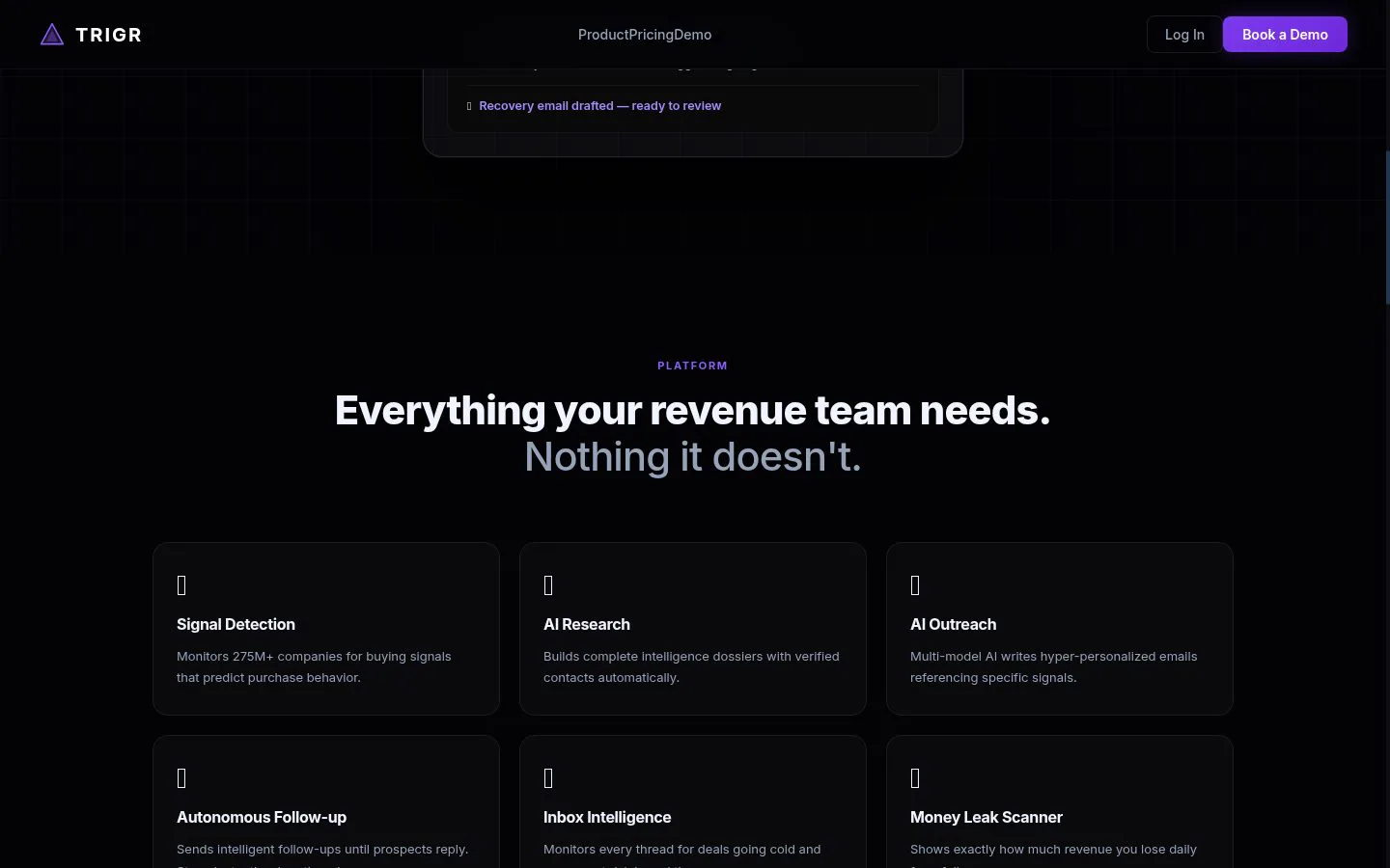 Trigr screenshot