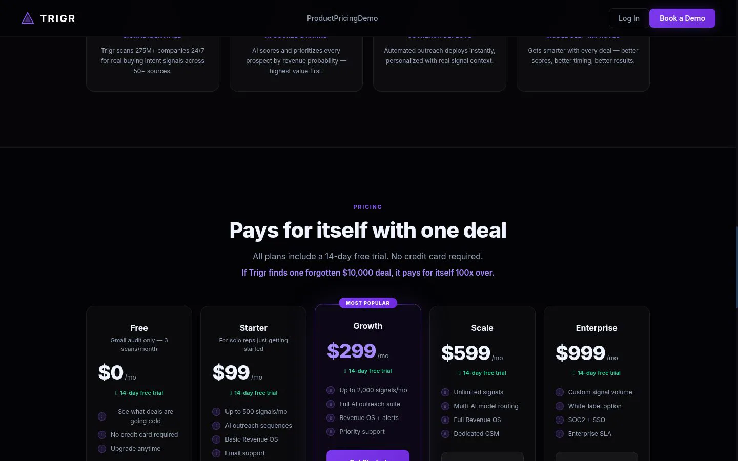 Trigr screenshot