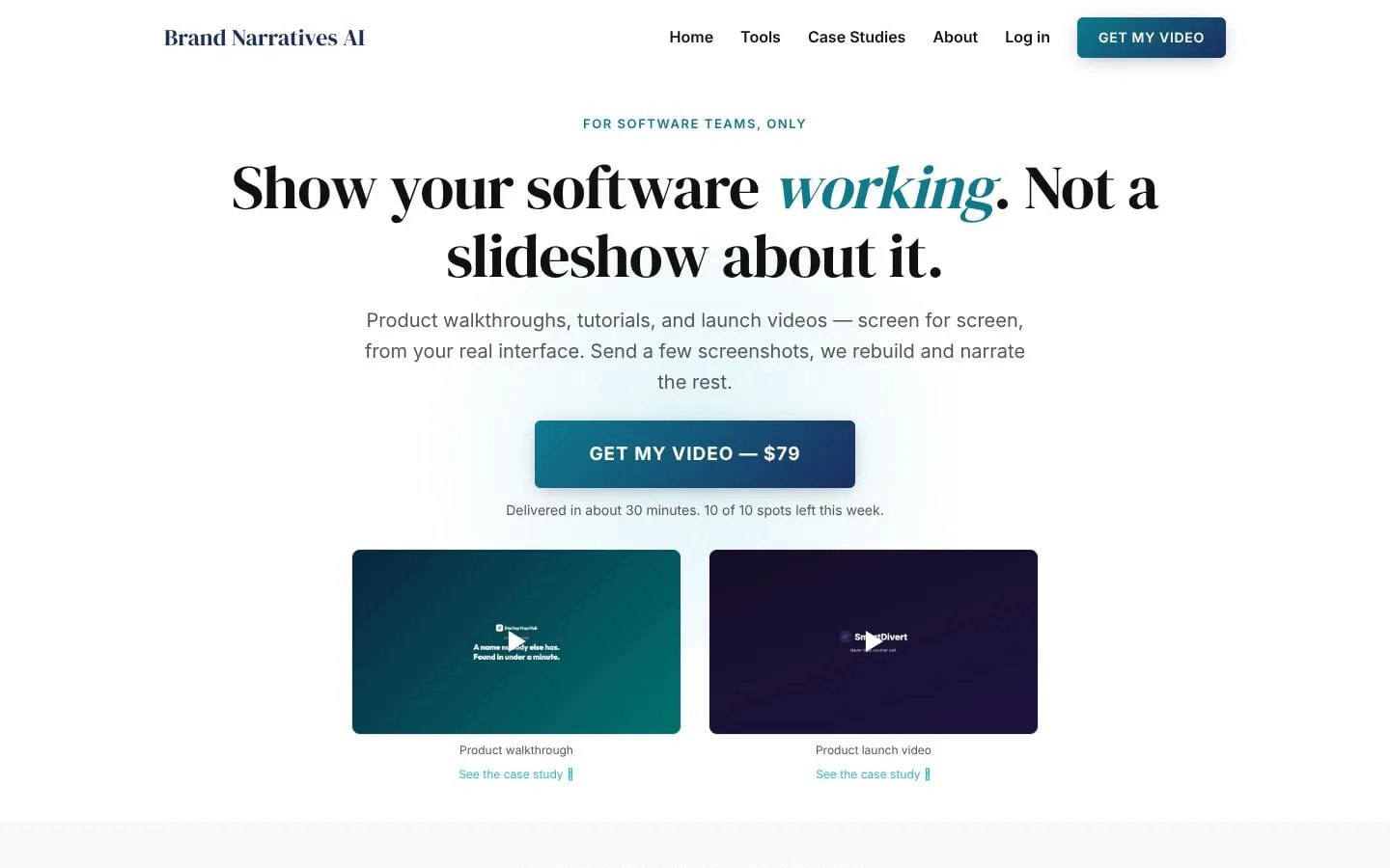 Brand Narratives AI screenshot