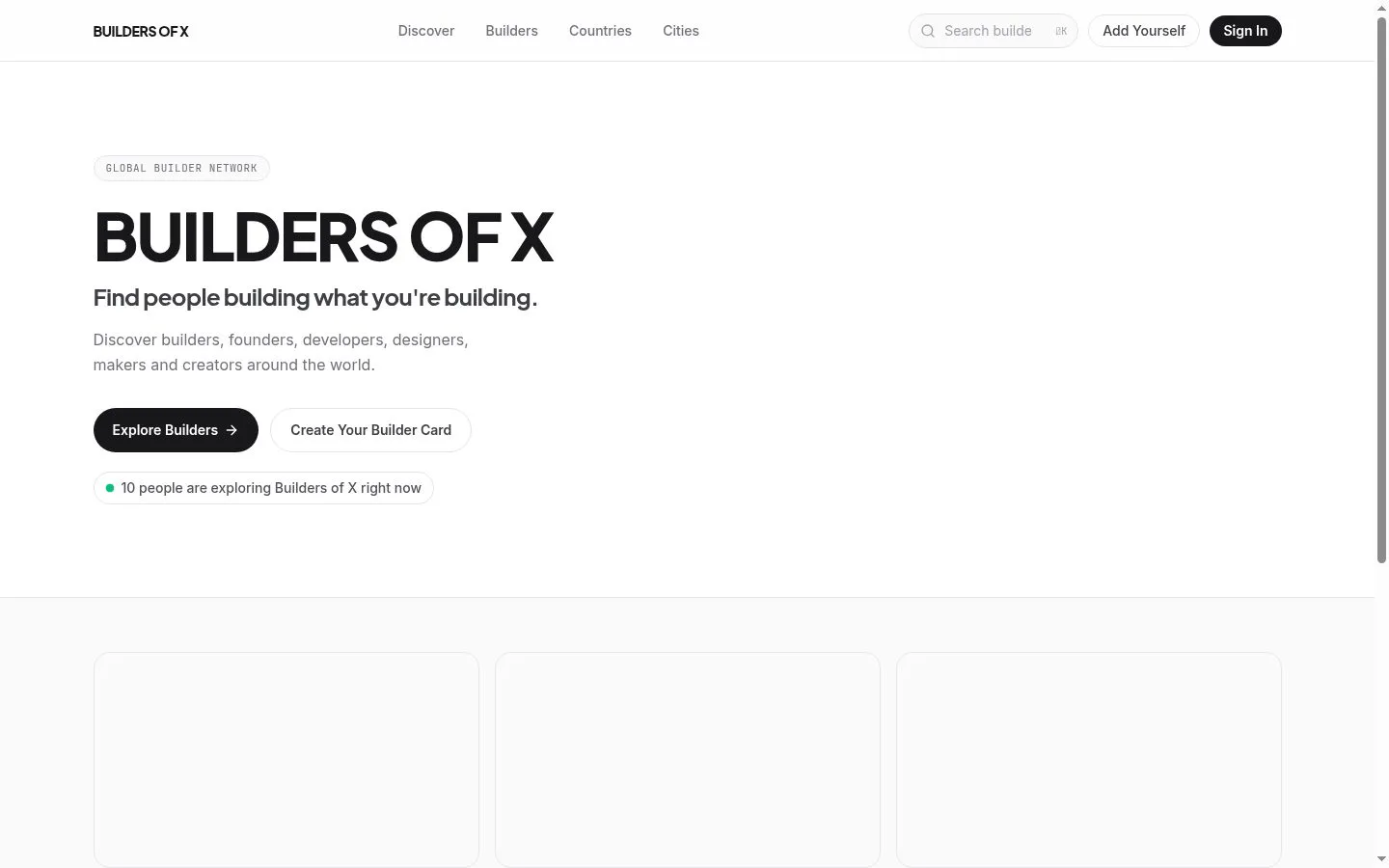 Builders of X screenshot