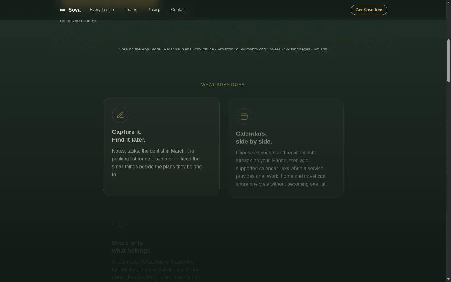 Sova Planner screenshot