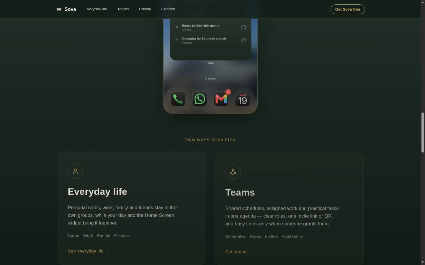 Sova Planner screenshot
