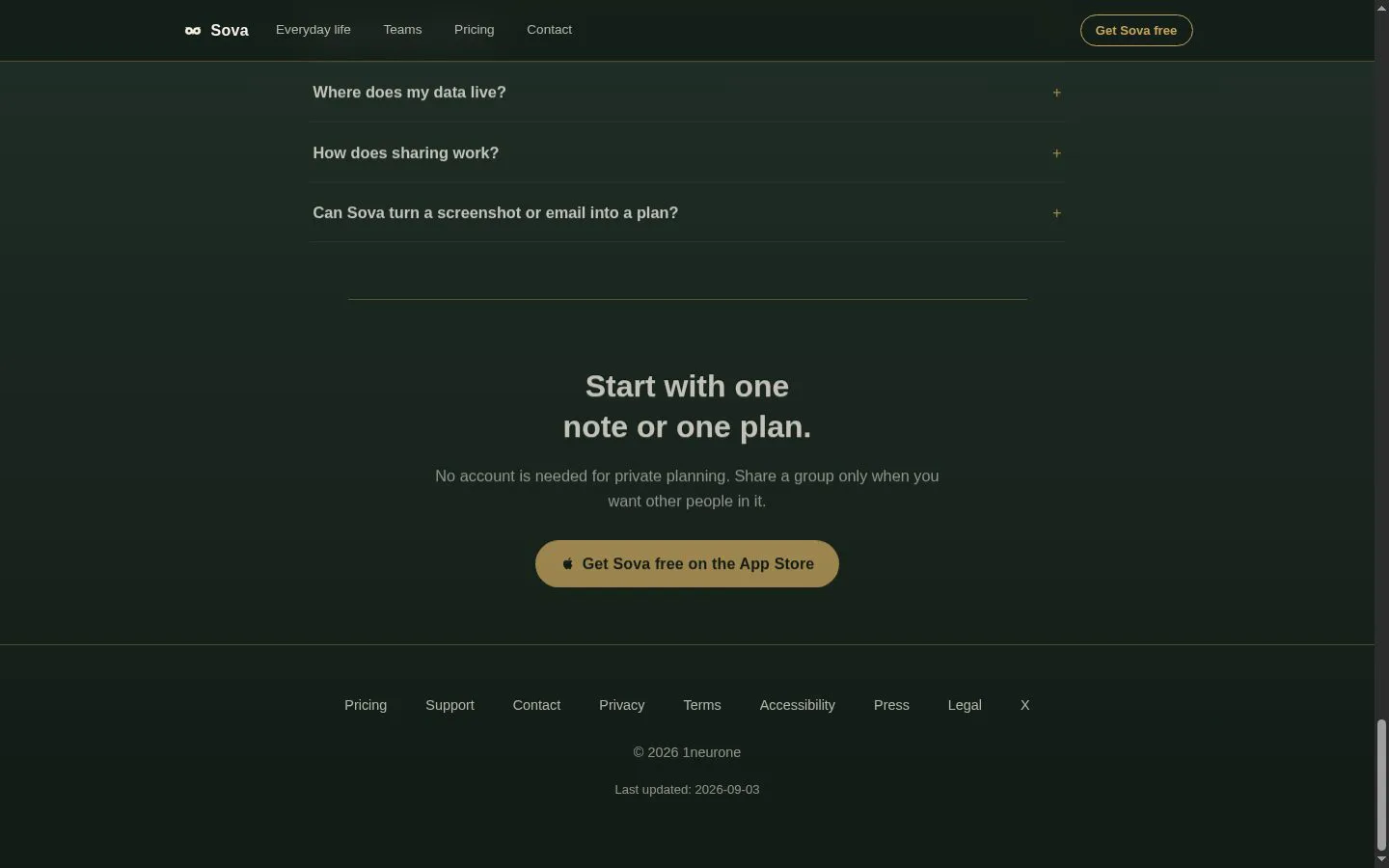 Sova Planner screenshot