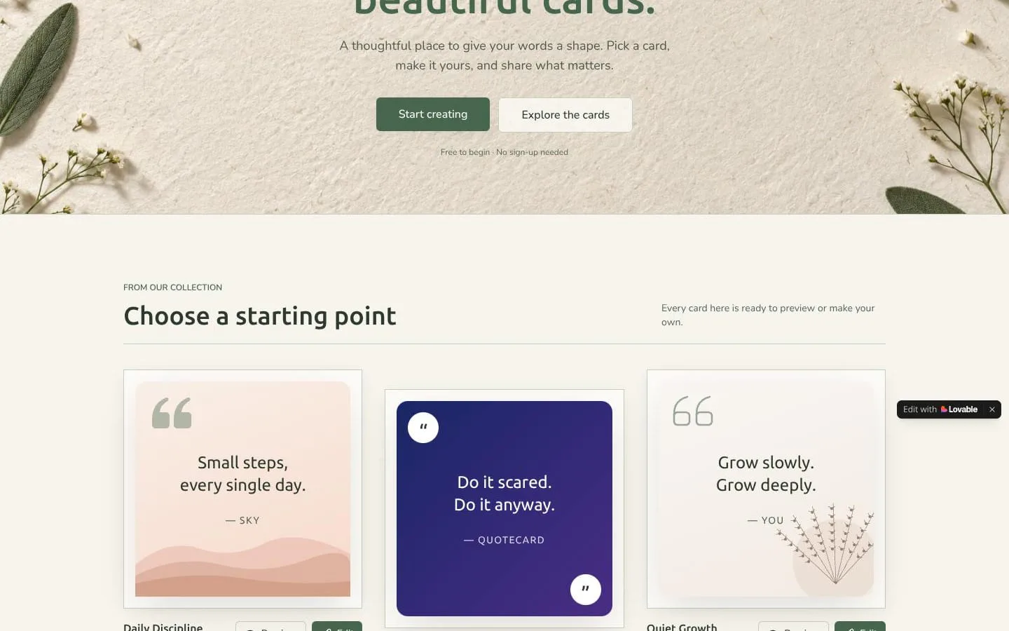 QuoteCard screenshot