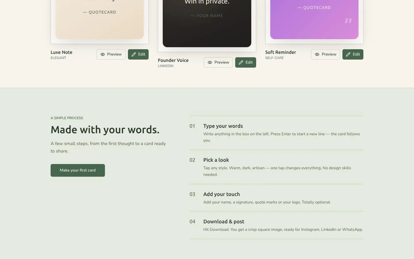 QuoteCard screenshot