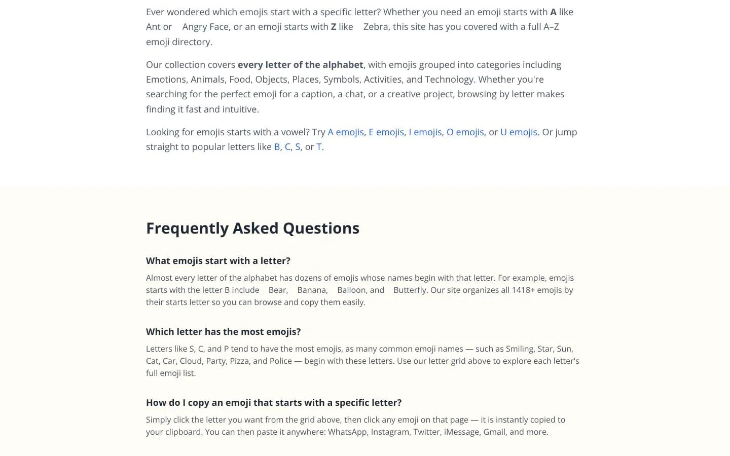Emoji Start With a Letter screenshot